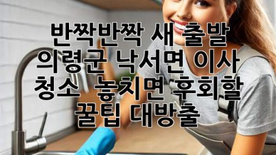 ✨ 반짝반짝 새 출발! 의령군 낙서면 이사 청소, ✨ 놓치면 후회할 꿀팁 대방출! 🏡