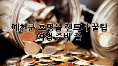 예천군 호명읍 렌트카 꿀팁🍯: 여행 준비 끝! 🚗💨